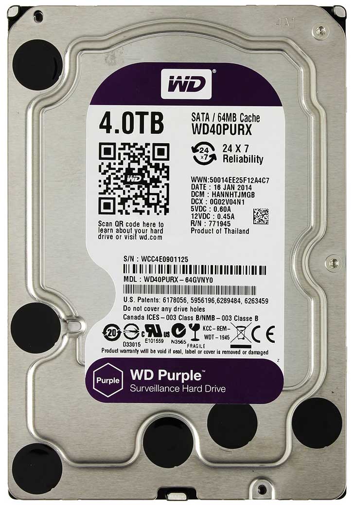 Western Digital Purple 4TB 64MB WD40PURX 3.5 SATA 3